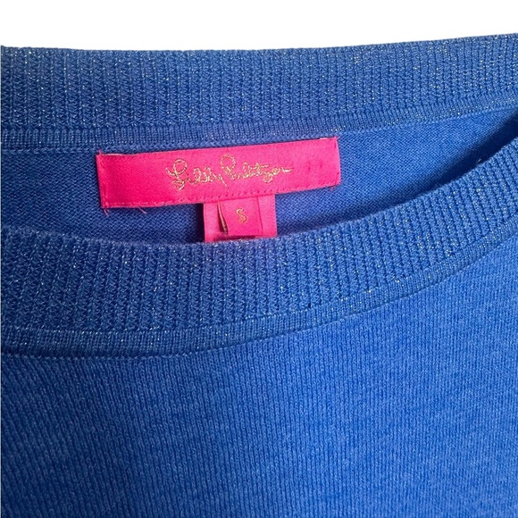Lilly Pulitzer | Cobo Blue Pull Over Boatneck Oversized Sweater With Pockets | S - Picture 3 of 8